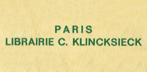 Librairie C KLINCKSIECK