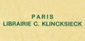 Librairie C KLINCKSIECK